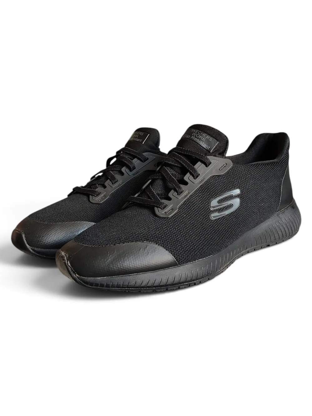 Skechers Work Slip Resistant Relaxed Fit Squad Sneakers Black Women's 9.5